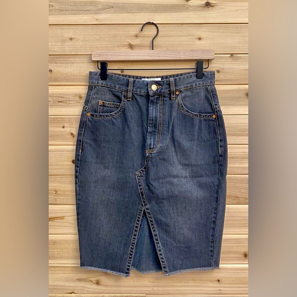 Isabel Marant Étoile Size 36 (4) 100% Cotton Denim Front Slit Pencil Skirt